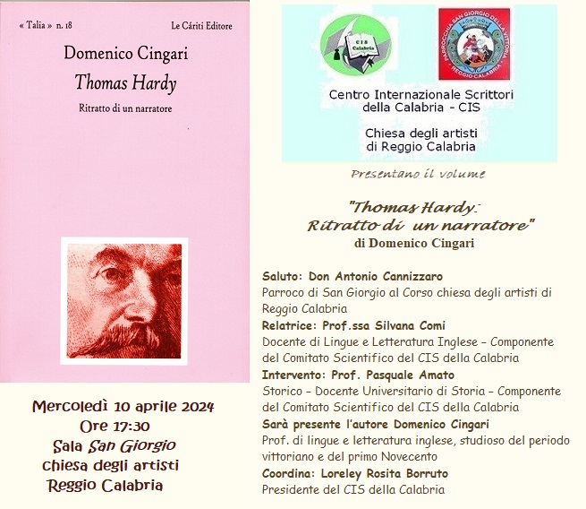 “Thomas Hardy. Ritratto  di un narratore” di Domenico Cingari.